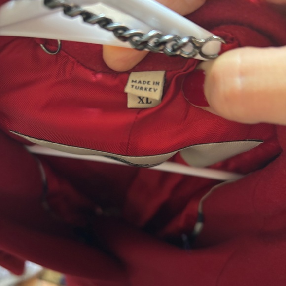 Red Burberry Peacoat XL - Picture 4 of 10